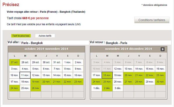 Promo Air France Thailande