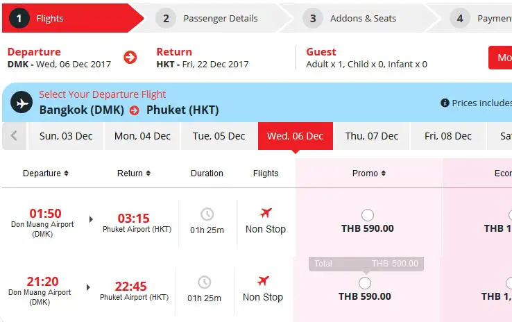 vol pas cher bangkok phuket