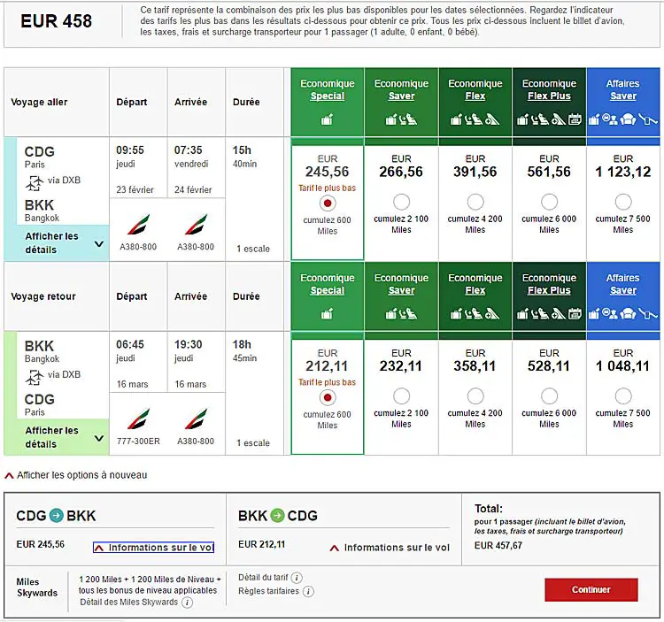 vol paris bangkok pas cher