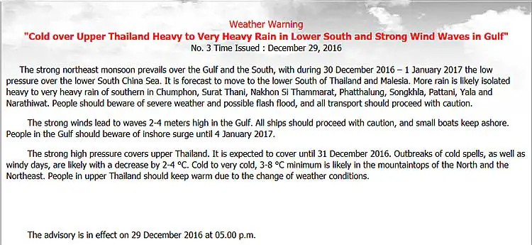 meteo thailande