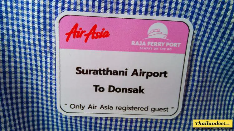 Le petit autocollant que l'on vous met pour continuer vers Donsak