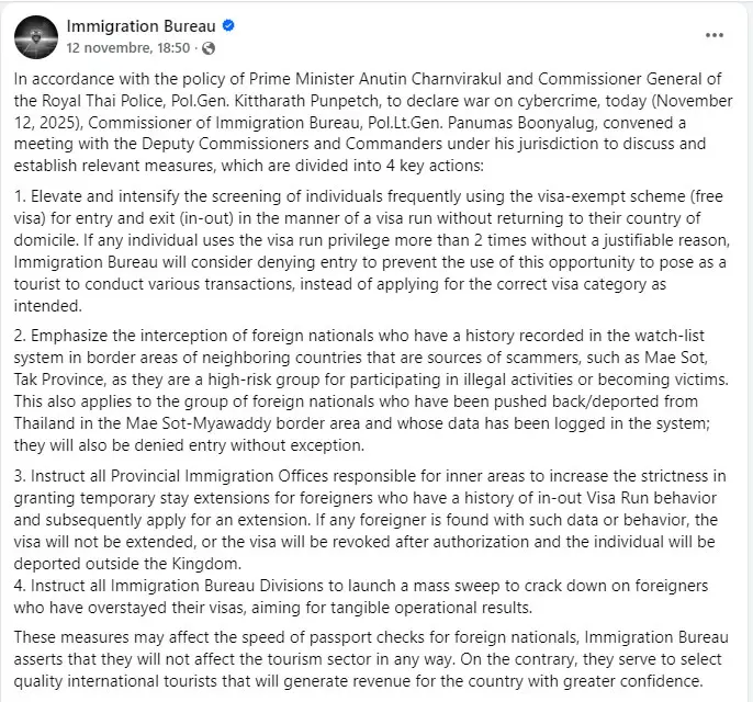 la thailande combat les visa run