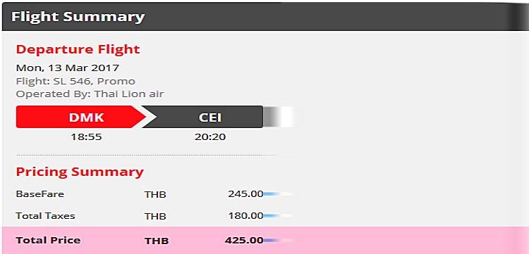 promo vol bangkok chiang rai