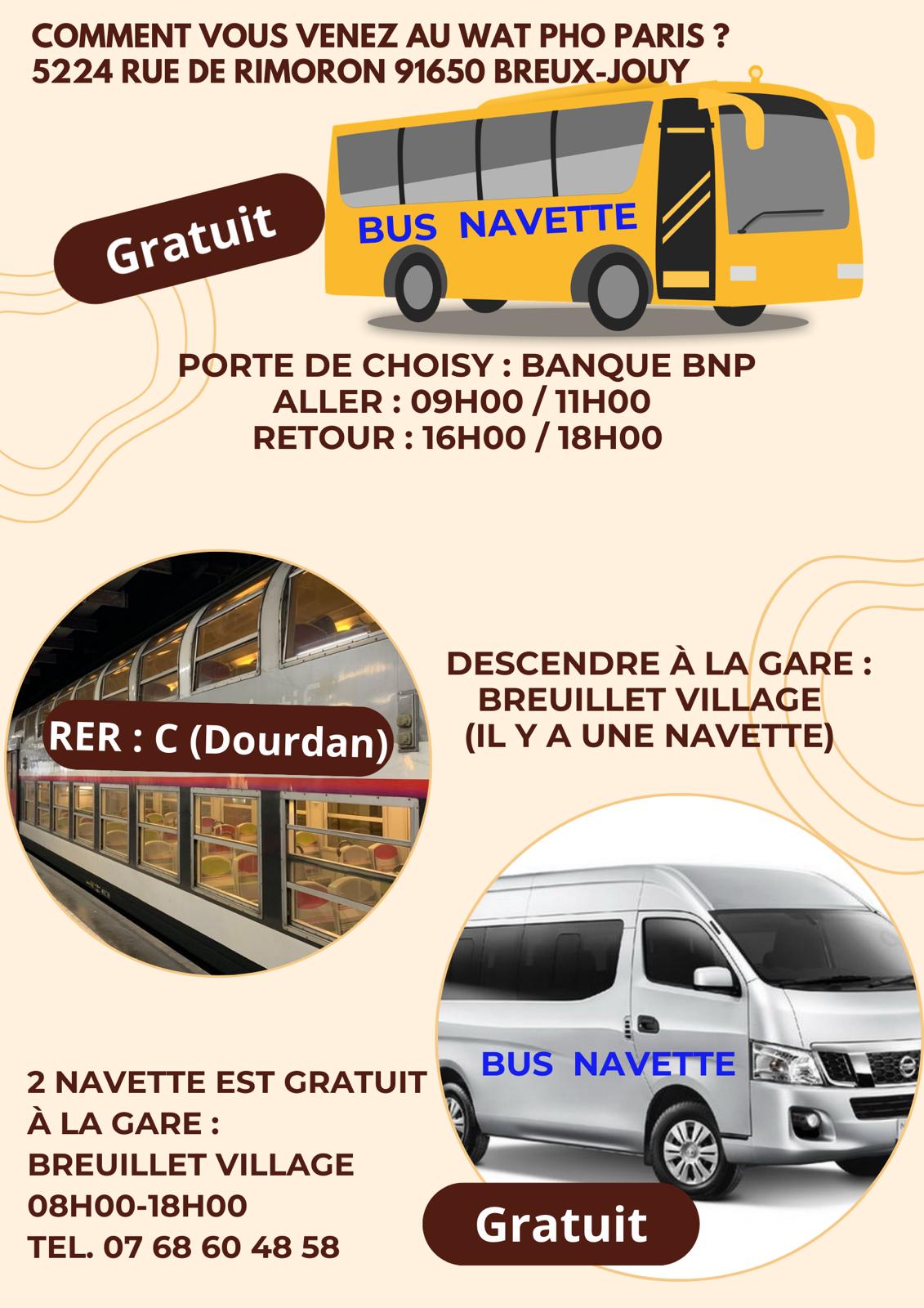bus gratuits pour le Wat Pho Paris