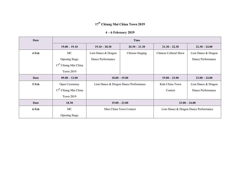 programme nouvel an chinois chiang mai