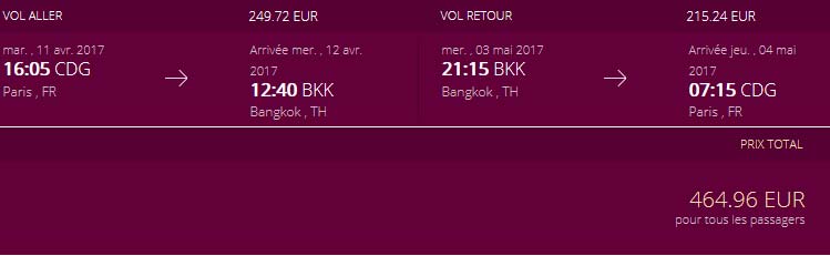vol pas cher thailande