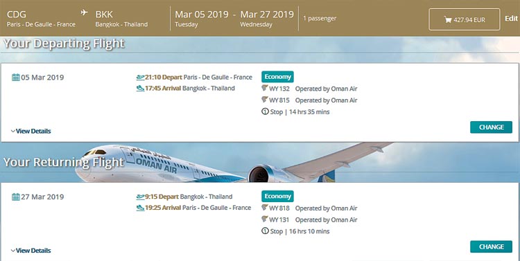 avion pas cher bangkok