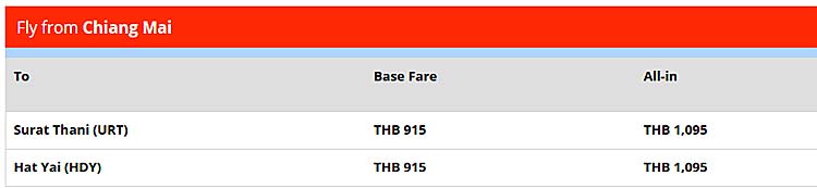 avion chiang mai surat thani