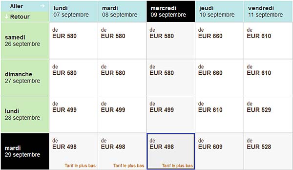 Tarifs promo vol thailande