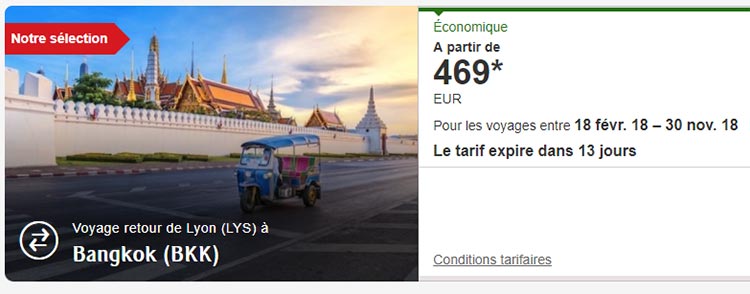 avion pas cher thailande
