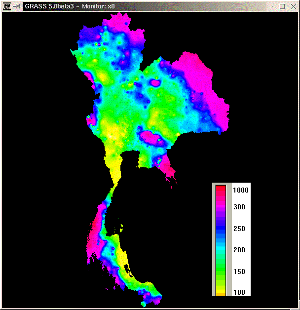 thailand rainfall map august